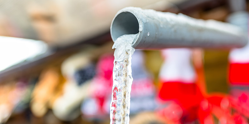 Frozen pipe leaking out 